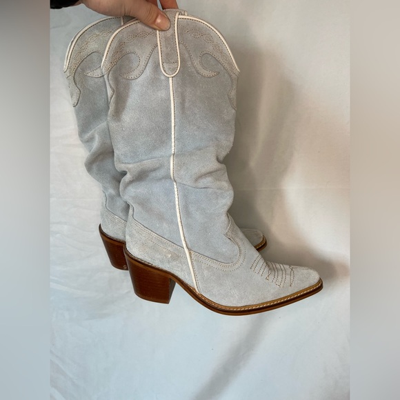 Light baby blue cowboy boots - S37 - Picture 1 of 8
